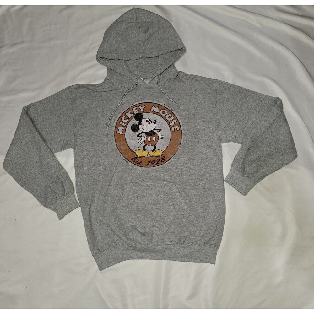 Disney Parks Mickey Mouse 1928 Grey Hoodie Size Small